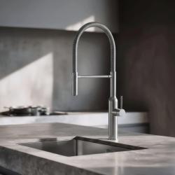 Quadri Stamford Висок кухненски смесител с  гъвкав чучур, неръждаема стомана 1208956080