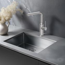 Quadri Stamford Кухненски смесител с изваждащ се чучур, неръждаема стомана 1208956081