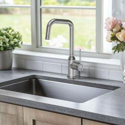 Quadri Stamford Кухненски миксер от неръждаема стомана с въртящ се чучур 1208956097