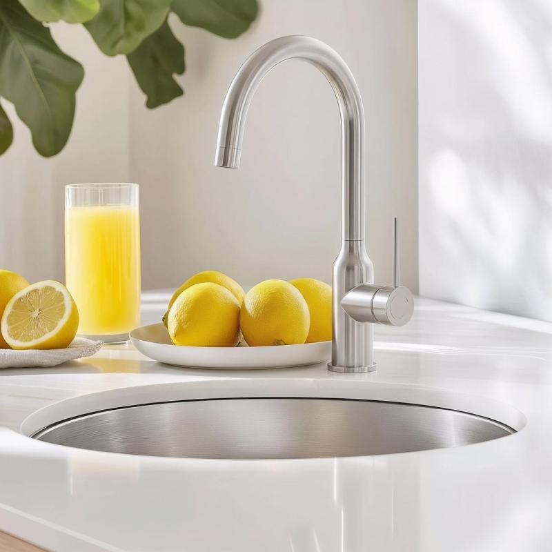 Quadri Stamford Кухненски смесител с хромирано покритие и въртящ се кръгъл чучур 1208956110