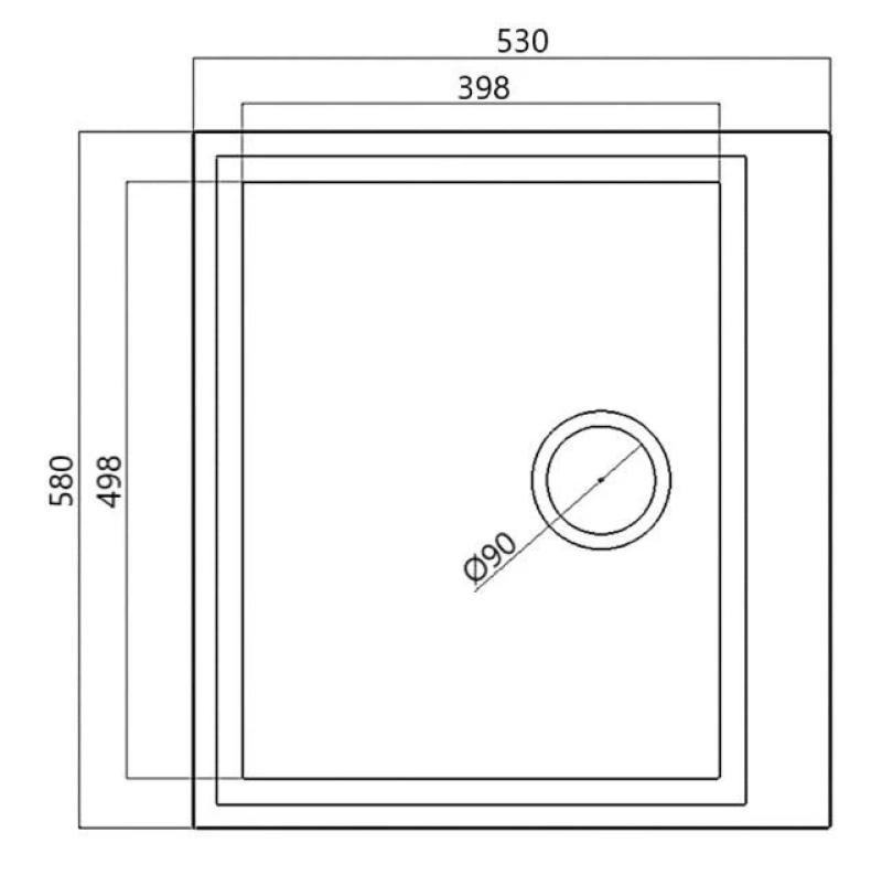Бяла мивка за монтаж над нивото на плота 58x53 см с отвор за смесител и цедка от неръждаема стомана 1208956763