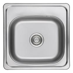 Ausmann Basic мивка от неръждаема стомана за монтаж над нивото на плота 48x48 см с отвор за смесител, включително сифон 1208957000