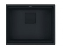 Franke Kubus KNG 110.52 матова черна мивка 52x42 с черен капак за оттичане, монтаж под плота125.0685.161