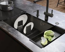 Franke Mythos Masterpiece Черна стойка за дъно и сушилник за съдове 676x401mm 112.0676.895