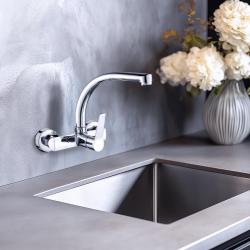 AquaTrimo Chopin Кухненски стенен смесител с горен чучур, хром 21CP7073CM