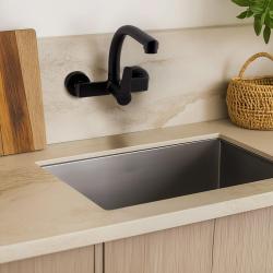 AquaTrimo Chopin Кухненски стенен смесител с горен чучур, матово черно 21CP7073SW