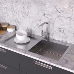 Ausmann Oder Blue голяма мивка от неръждаема стомана 100х51cm за монтаж над и на нивото на плота с отцедник 1208957123