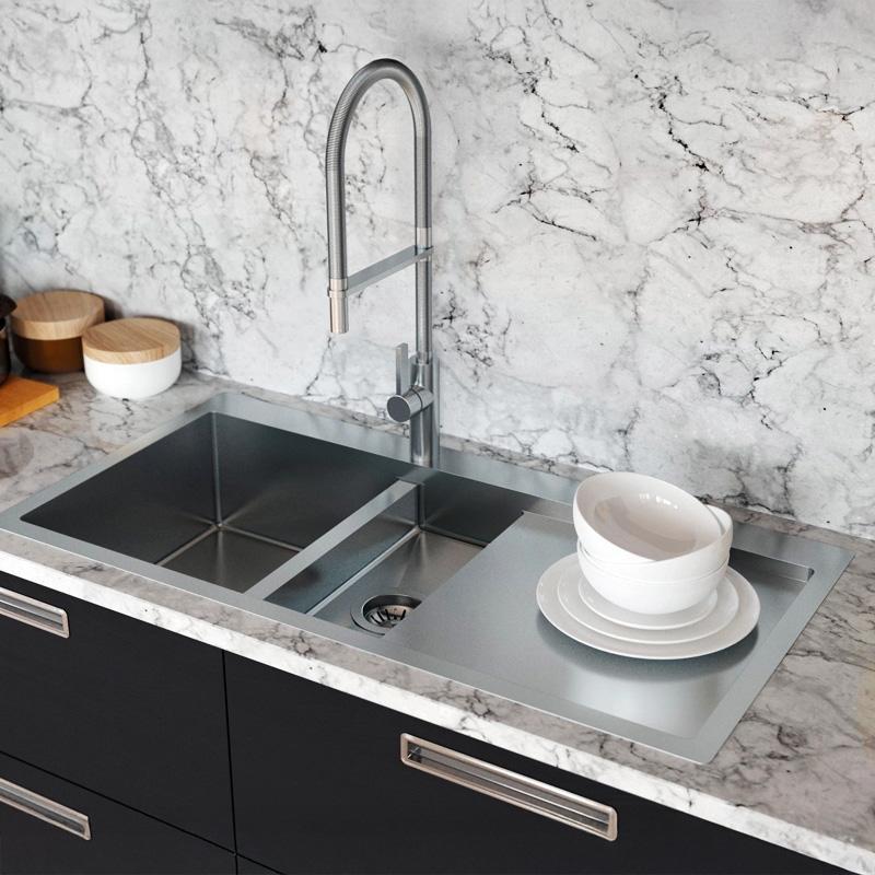 Ausmann Oder Blue 1.5 мивка от неръждаема стомана 78x50 см за монтаж над и на нивото на плота с отцедник 1208957126