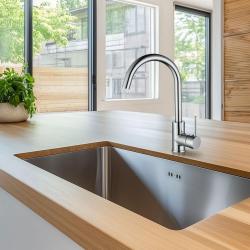 Ausmann Petra Кухненски смесител с въртящ се чучур, хром 1208957156