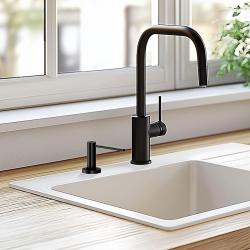 Quadri Swindon Luxe Вграден диспенсър за сапун в матово черно, пълнещ се отгоре 1208957213