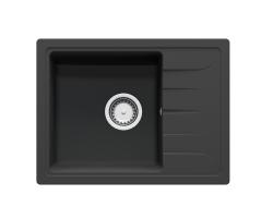 GraniteMy Smart изключително плитка гранитна мивка за монтаж над нивото на плота в черно 58x44 см с обръщаем отцедник 1208957354