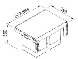 Franke Sorter Garbo 60-2 Система за отпадъци с 2 броя кофи за боклук по 18 литра 1210284027