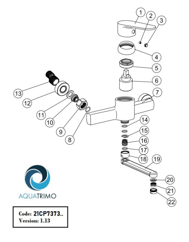 АкваТримо Шопен стенен кран с една ръкохватка за кухня хром 21CP7373CM