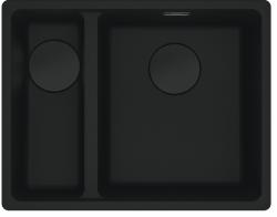 Франке Марис MRG 260/160-34-15 Фрагренит черна едиция мат черна мивка за вграждане, голяма чиния вдясно