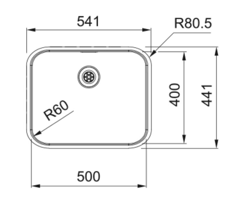 Franke Smart SRX 210.50 T мивка от неръждаема стомана 50x40 за монтаж на нивото на плота 127.0688.777