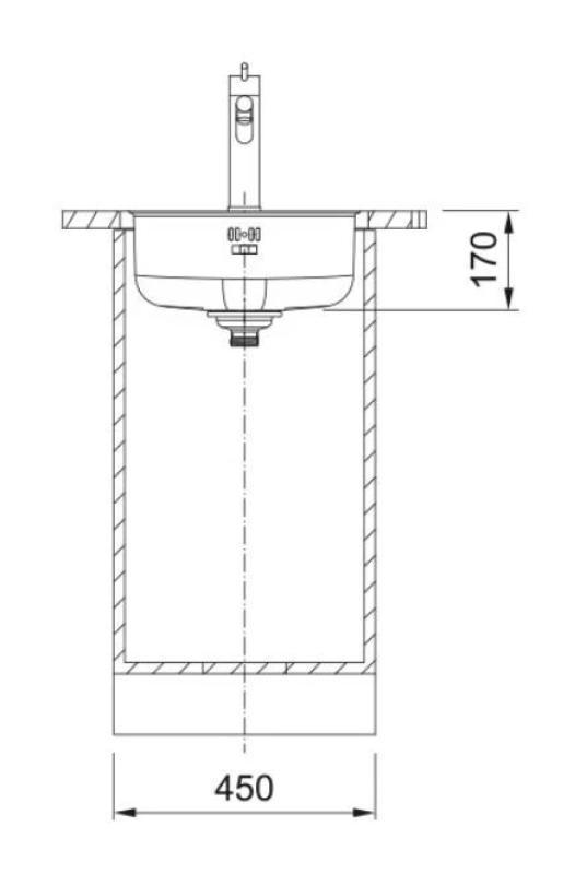 Franke Rondo ROX 210.38 кръгла мивка от неръждаема стомана 43,9 см за монтаж на нивото на плота 127.0688.778