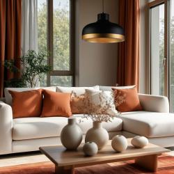 Декор Goldi черна златна модерна висяща лампа с диаметър 42 см 4113