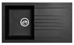 Ausmann Fibre Черна мивка 86x50 cm с отцедник, монтаж отгоре, обратима 1208957665