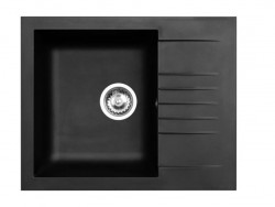 Ausmann Fibre Mini Черна мивка 62x50cm, монтаж над плота, обратима 1208957667