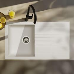 Ausmann Fibre Бяла мивка 86x50 см с отцедник, монтаж над плота, обратима 1208957673