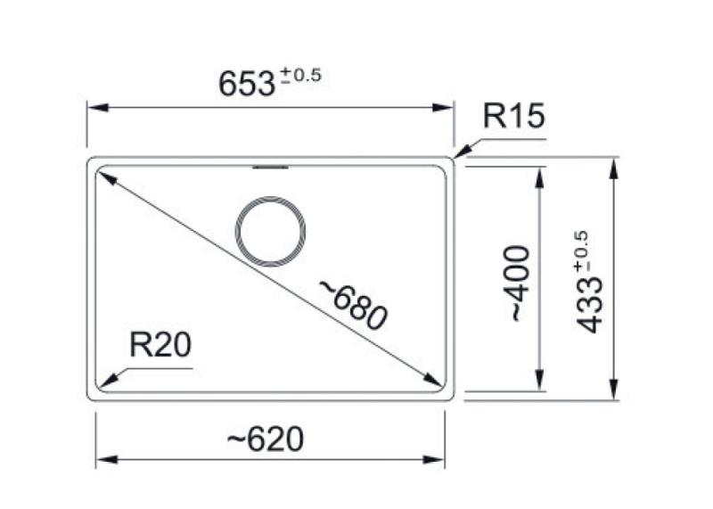 Франке Марис МРГ 210-62 Фрагранит полярно бял мивка за вграждане