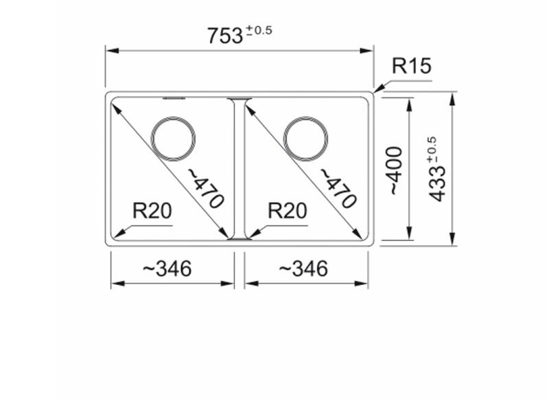 Франке Марис MRG 220-35-35 Фрагранит оникс двойно мивка за вграждане