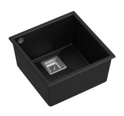 Quadri Quadrangle Черна гранитна мивка 42x42, монтаж под плота 1208957887
