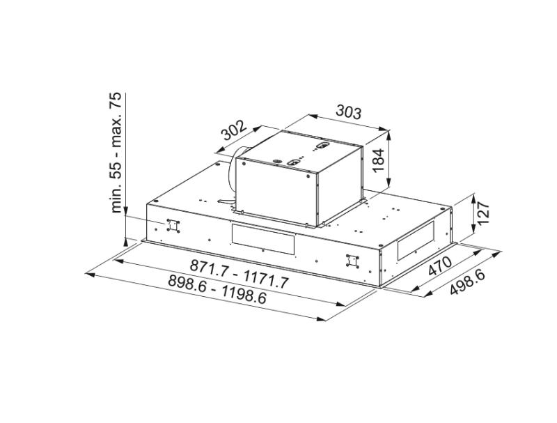 Франке Smart таванен аспиратор от неръждаема стомана 90см 350.0590.184