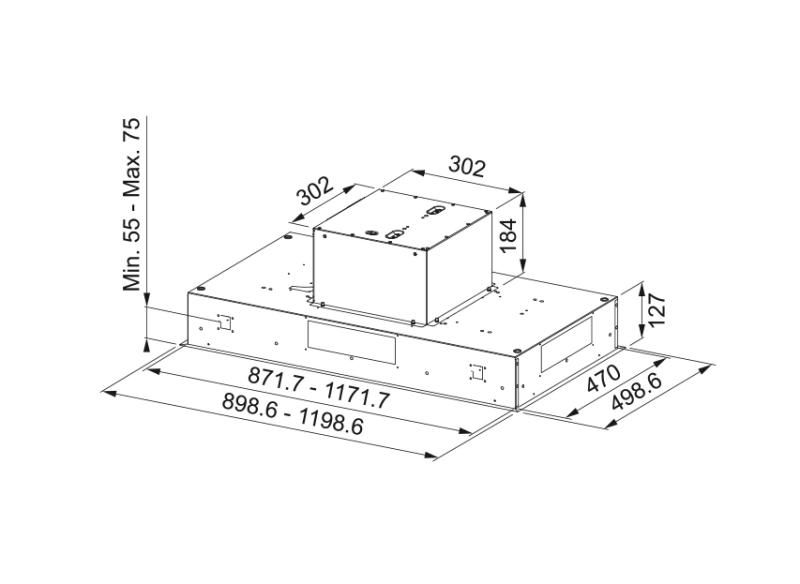 Franke AQ Sense таванен модул неръждаема стомана аспиратор 90см 350.0657.264