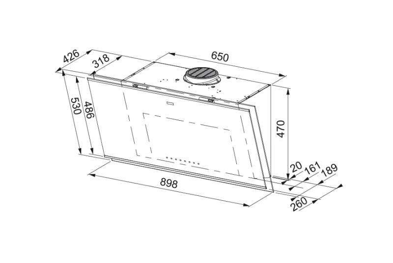 Франке Mythos Pro стенен модел черно стъкло абсорбатор 90см 330.0682.353