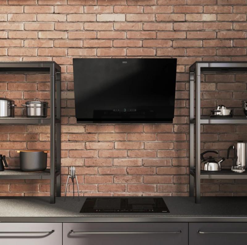 Франке Марис 2.0 Про вертикален черен стъклен аспиратор 80см 330.0682.358