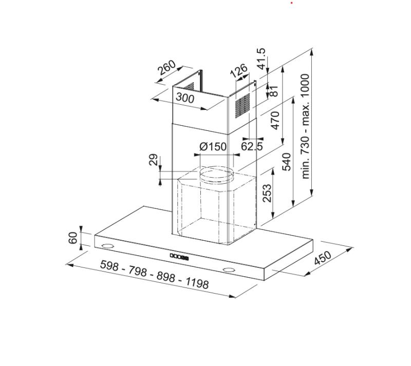 Франке Mythos Tale стенен модел абсорбатор от неръждаема стомана 90см 325.0597.294