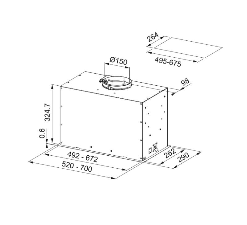 Franke Maris Box Flush EVO вградим матово бял абсорбатор 70см 305.0665.367