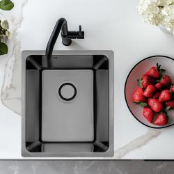 Aquadesign R25 Иноксова мивка 34x40cm, монтаж под, над и на нивото на плота, цвят gun metal 1208958205