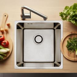 Aquadesign R25 стоманена надградна, подградна и вградена мивка от неръждаема стомана 40x40cm 1208958206