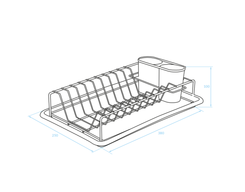ЕПКА Сушилня за съдове хром/бял стомана 38x10x25см 1208958240
