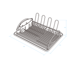 ЕПКА Черна сушилня за съдове стомана 43x110x31.5cm 1208958243
