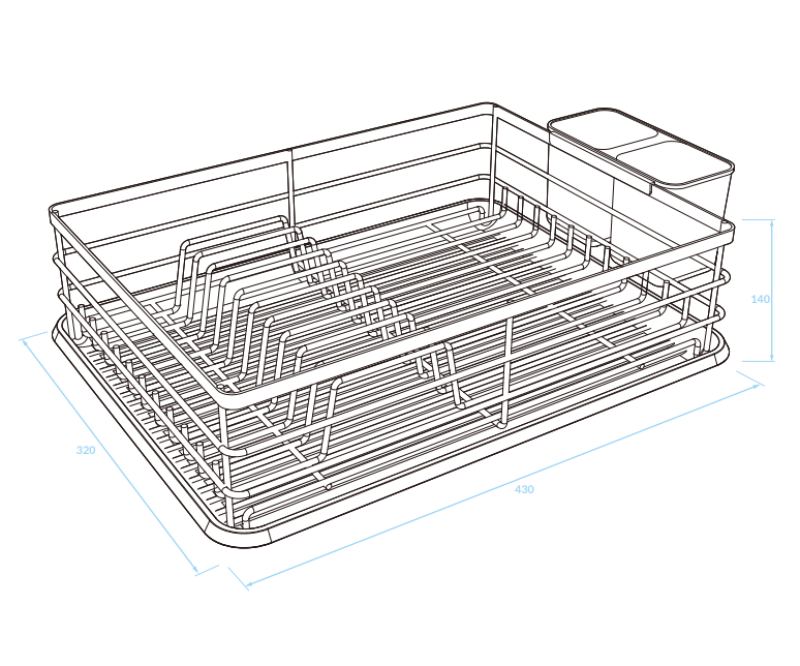 EPKA Съд за сушене на съдове черен стомана 43x14x32см 1208958246
