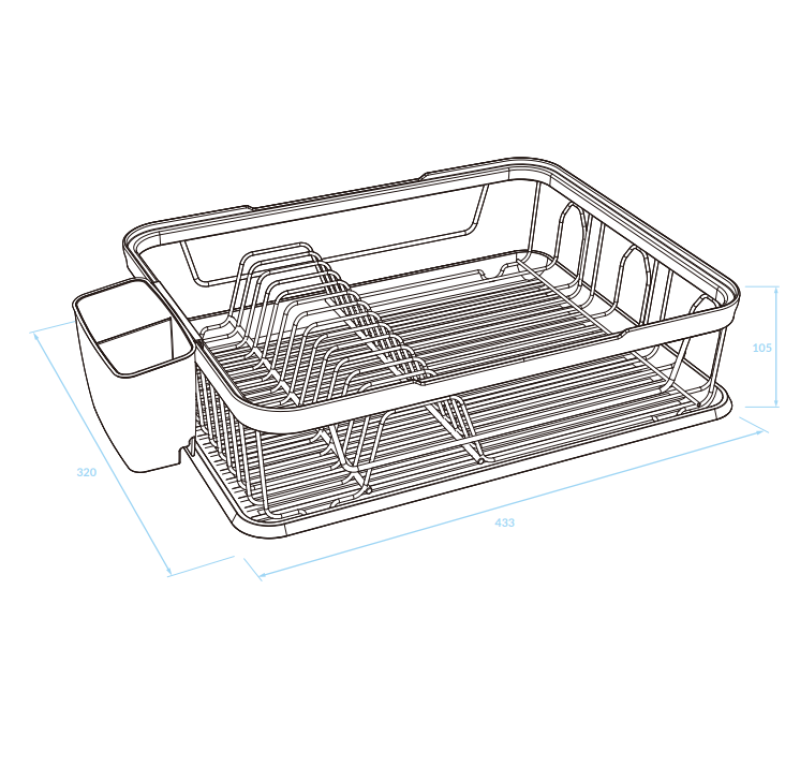 EPKA Съд черен/златен сушилник за съдове стомана 43.3x10.5x32см 1208958249