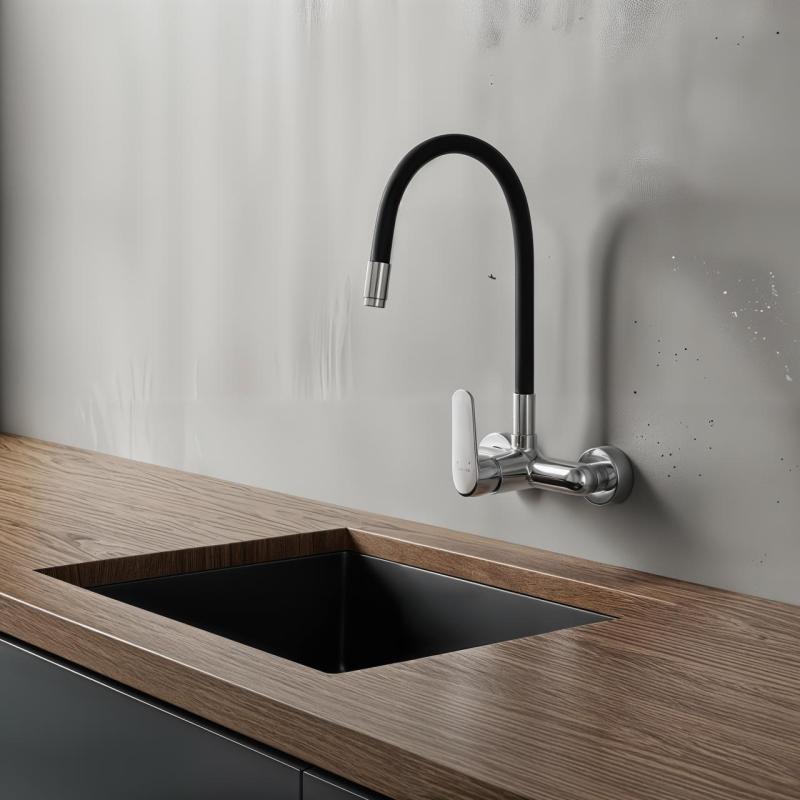 Акватримо Чопин стенен кран хром с висок гъвкав излив 21CP8462CM