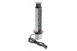 Удължител за настолен компютър 60 mm, 3x UK контакт (сребрист) ENGLISH VERSION 1208958627