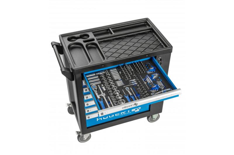 Hoegert 7-чекмеджетна шкафче за инструменти със странична врата с аксесоари 544 броя. 1208962010