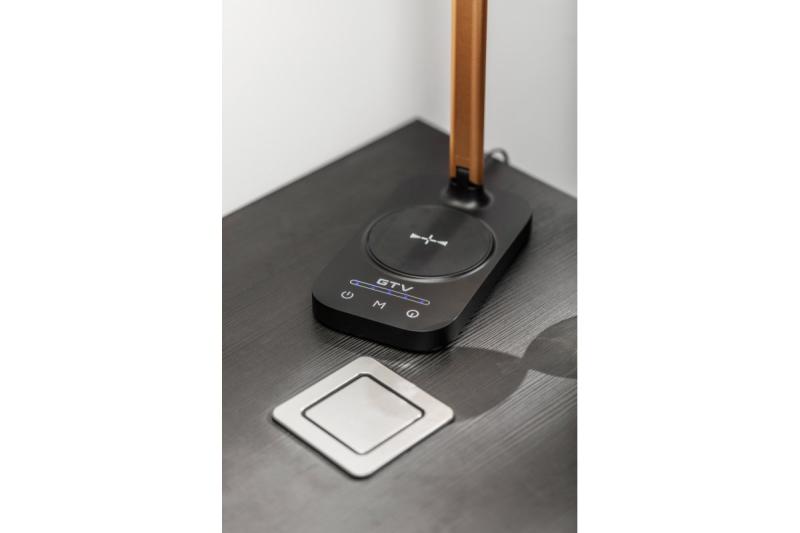 Decor Настолна лампа Bressi 8W 450lm AC220-240V 3-CCT Безжично зареждане USB PF>0 5 RA>80 Черна / Златна 1208962479