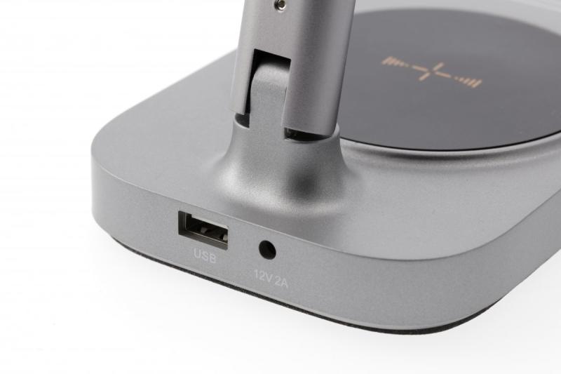 Decor Настолна лампа Bressi 8W 450lm AC220-240V 3-CCT Безжично зареждане USB PF>0 5 RA>80 Сива 1208962480