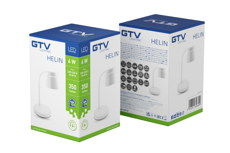 Decor Настолна лампа Helin 6W 350lm AC220-240V 3-CCT PF> 0 5 RA>80 бяла. 1208962490