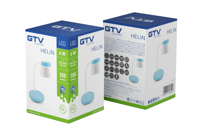 Decor Настолна лампа Helin 6W 350lm AC220-240V 3-CCT PF> 0 5 RA>80 Синьо 1208962493