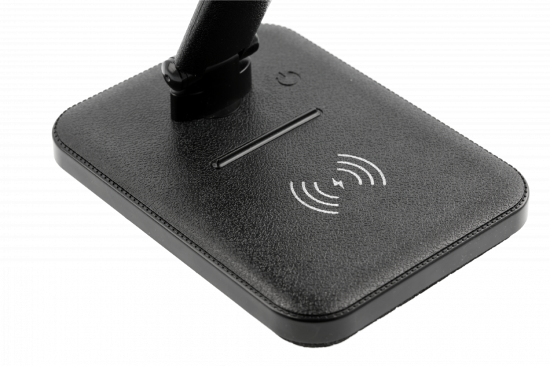 Decor ИЗУКА LED настолна лампа 6W 400lm AC220-240V 50/60Hz CCT индуктивно зарядно черна 1208962497