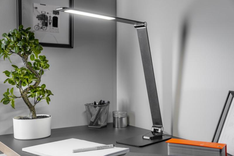 Decor На български: Настолна лампа Loneos 12W 700lm AC220-240V 3-CCT 5 степенно затъмняване RA>80 USB черна 1208962502