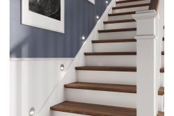 Decor LED стълбищна апликация ESCADA OA DC12V кръгло прозрачно покритие 0,8W 70lm 4000K иноксов кабел 150см