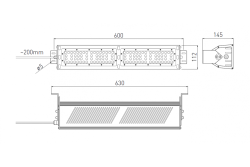 TEKSAS LED Highbay лампа, 100W, 12000lm, AC100-240V, 50/60Hz, IP 65, ъгъл на лъча 60o, 4000K, сива 1208963207